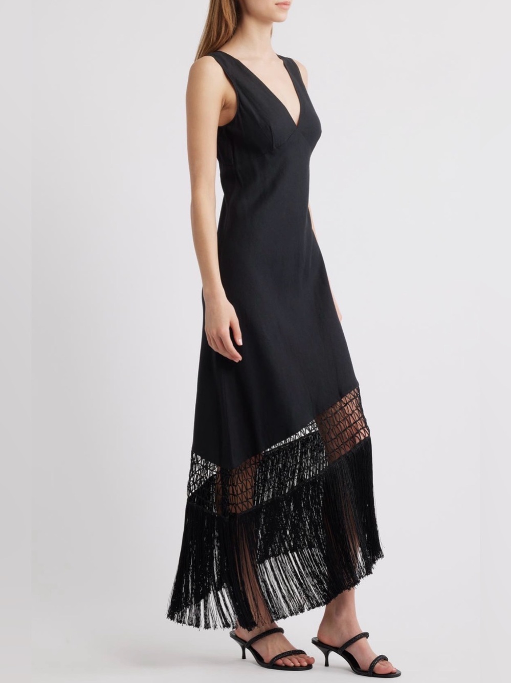 RAILS Tamara Sleeveless Fringed Dress in Black size Small - Picture 2 of 5